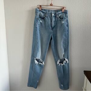 American Eagle Mom Jeans Blow Out Knees Distressed 2